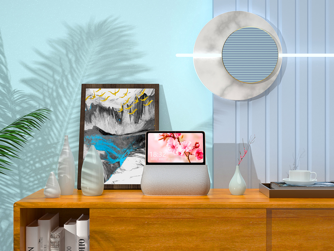 loudspeaker box，sound，vase，With screen，intelligence，