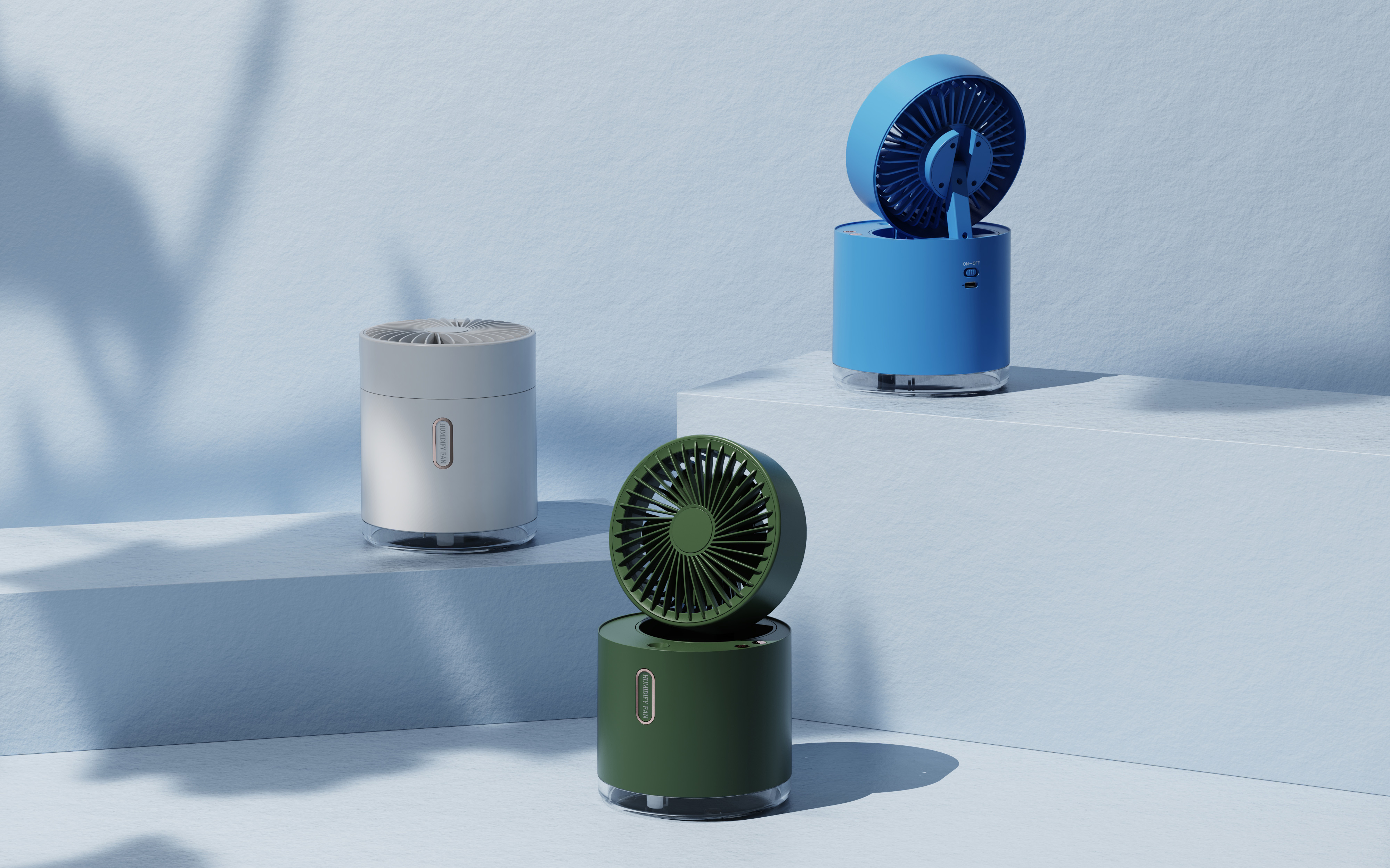 Desktop fan，humidification，Shake your head，Night light，