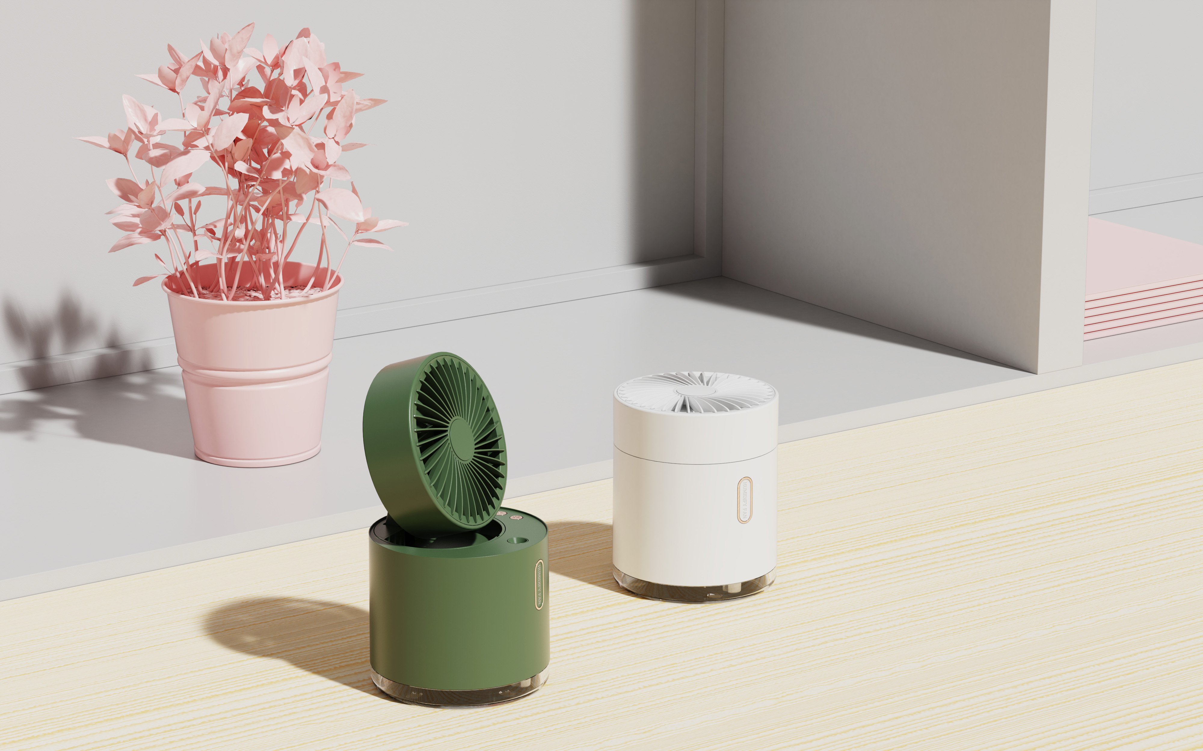 Desktop fan，humidification，Shake your head，Night light，