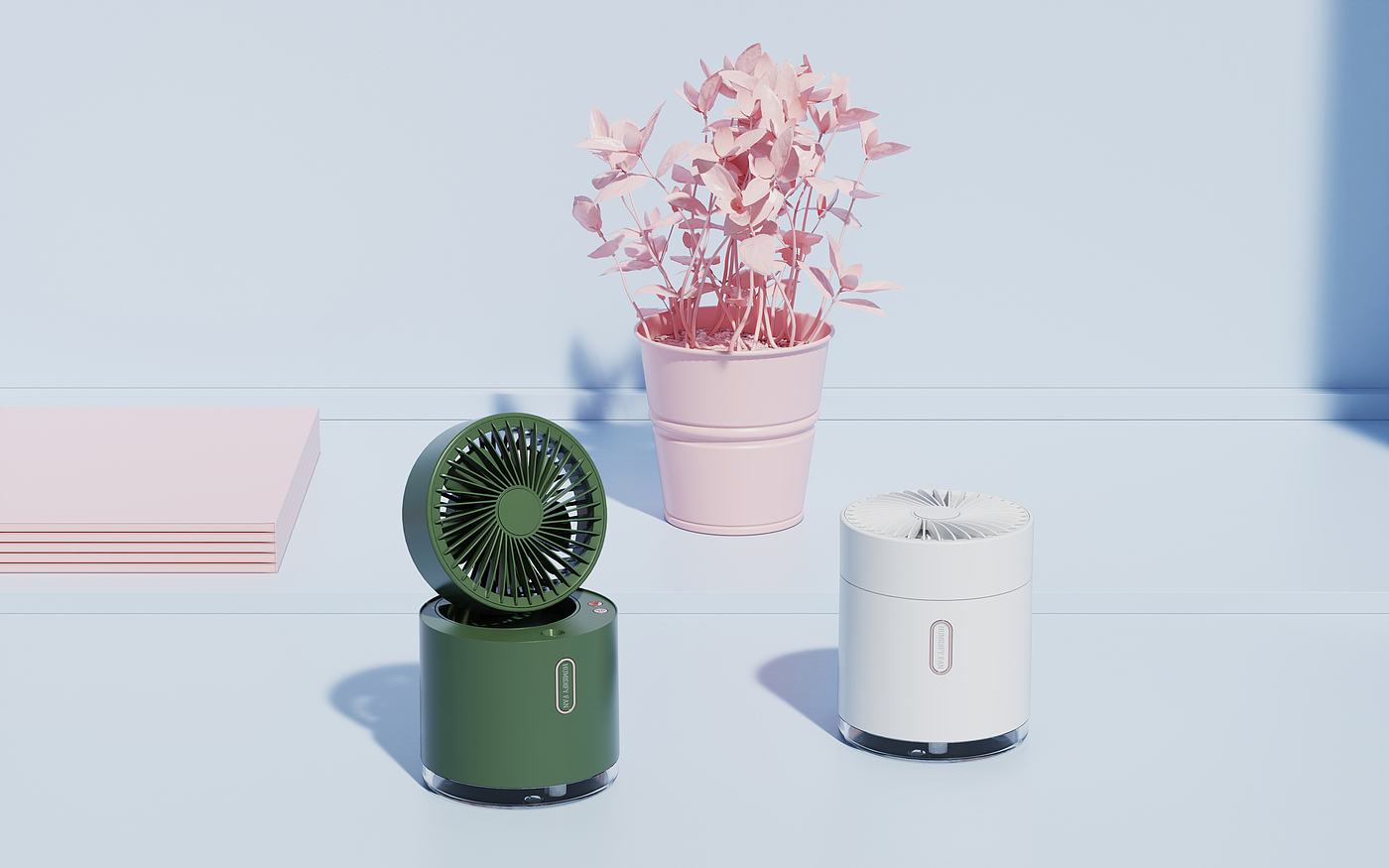 Desktop fan，humidification，Shake your head，Night light，