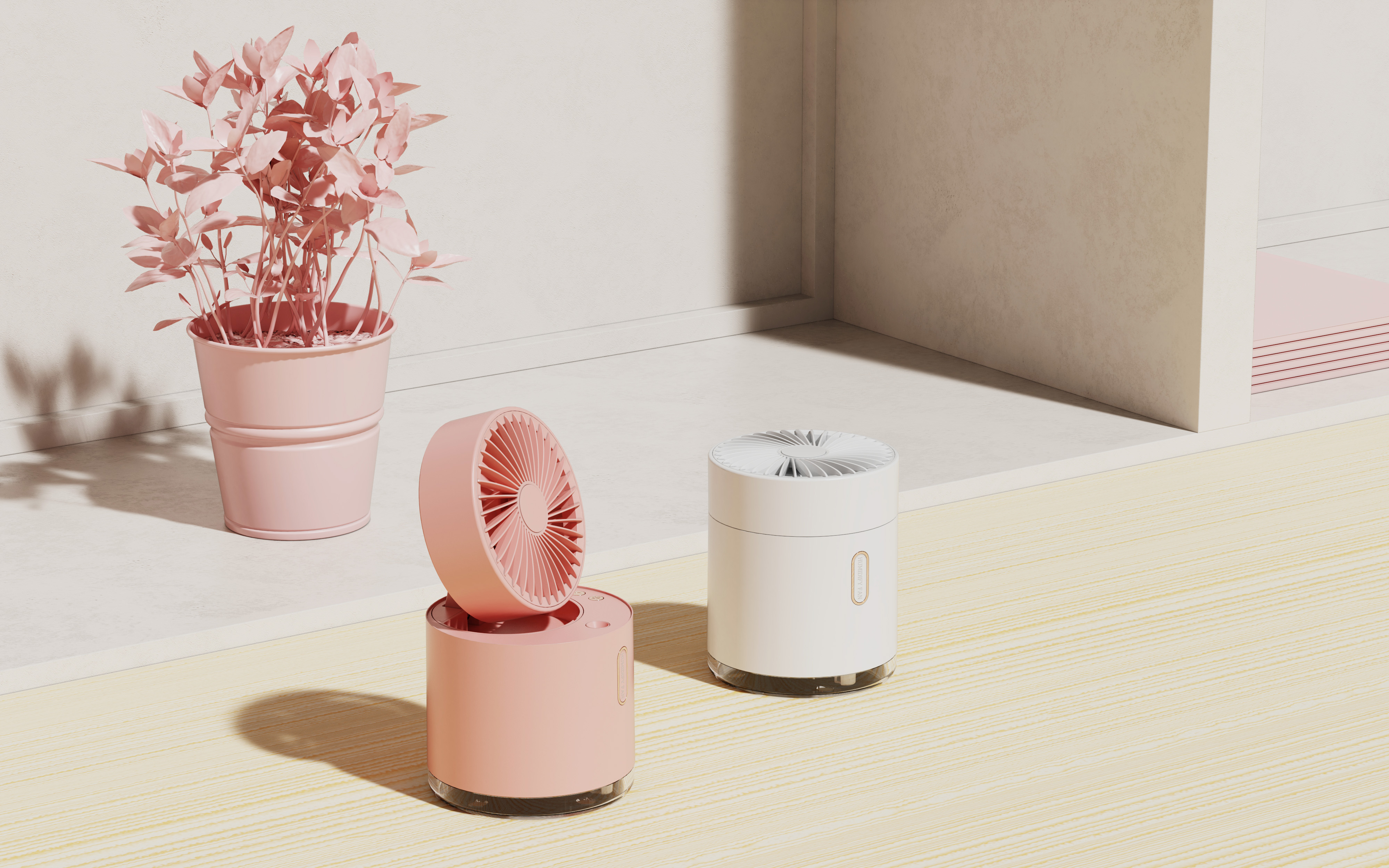 Desktop fan，humidification，Shake your head，Night light，