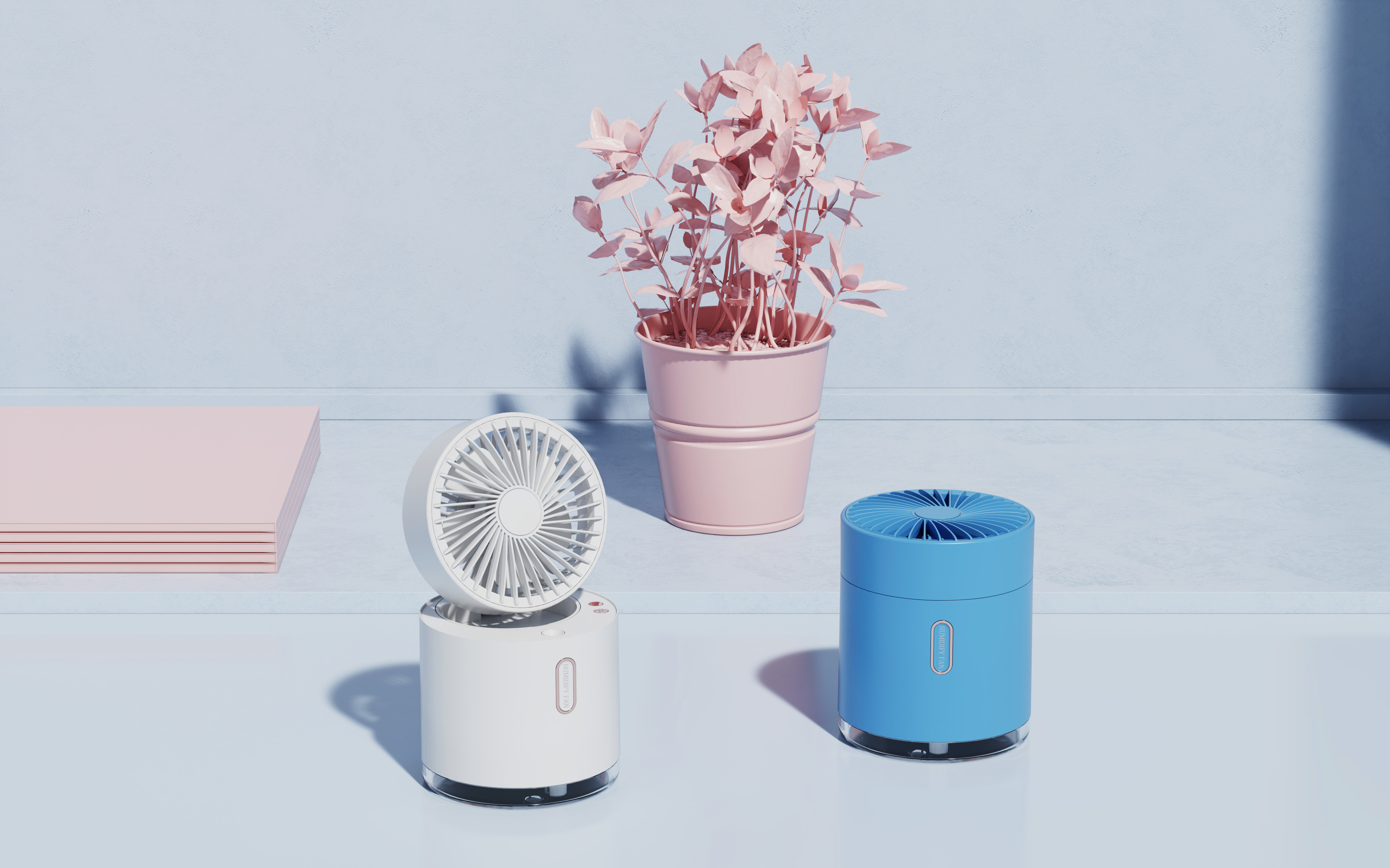 Desktop fan，humidification，Shake your head，Night light，