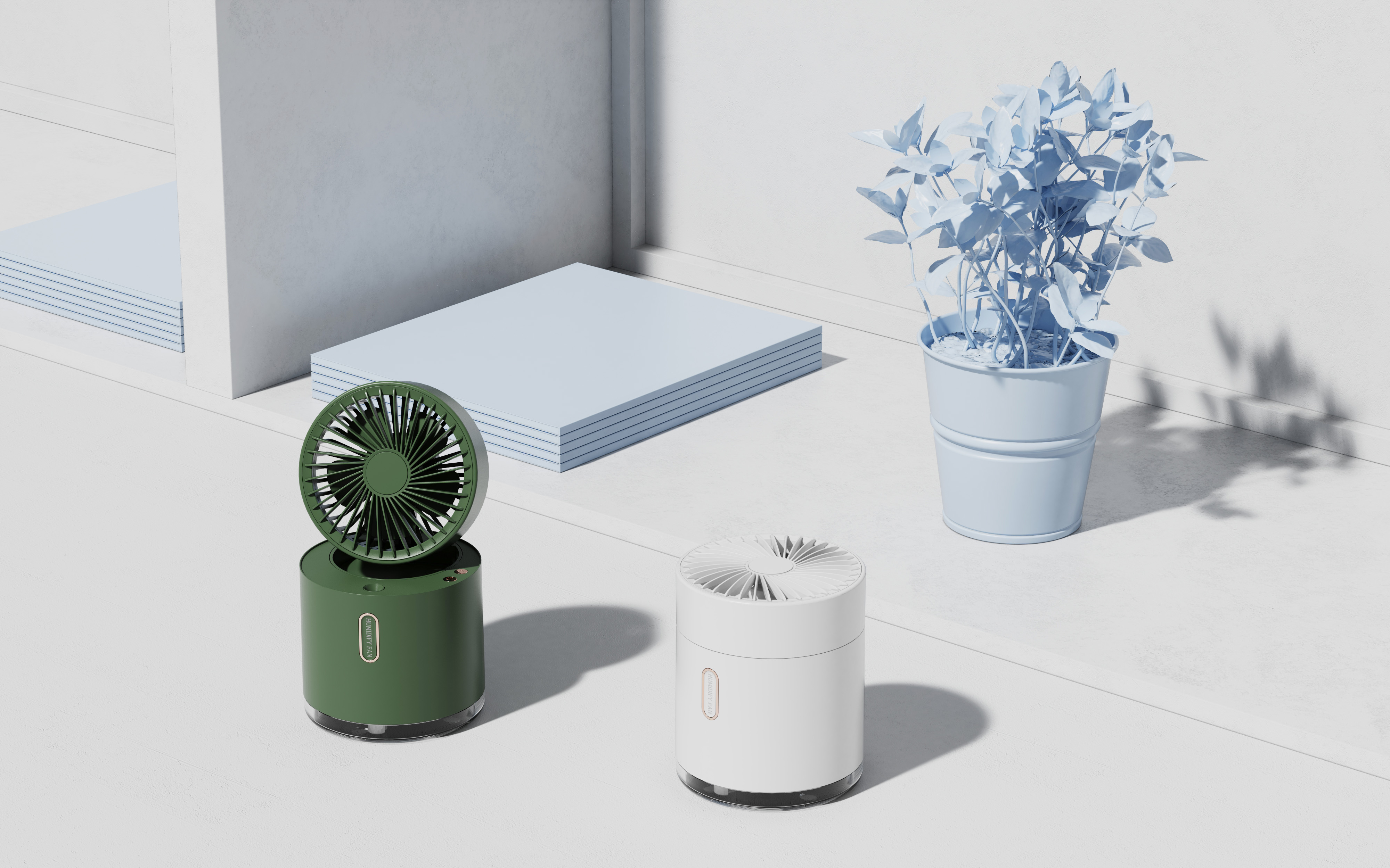 Desktop fan，humidification，Shake your head，Night light，