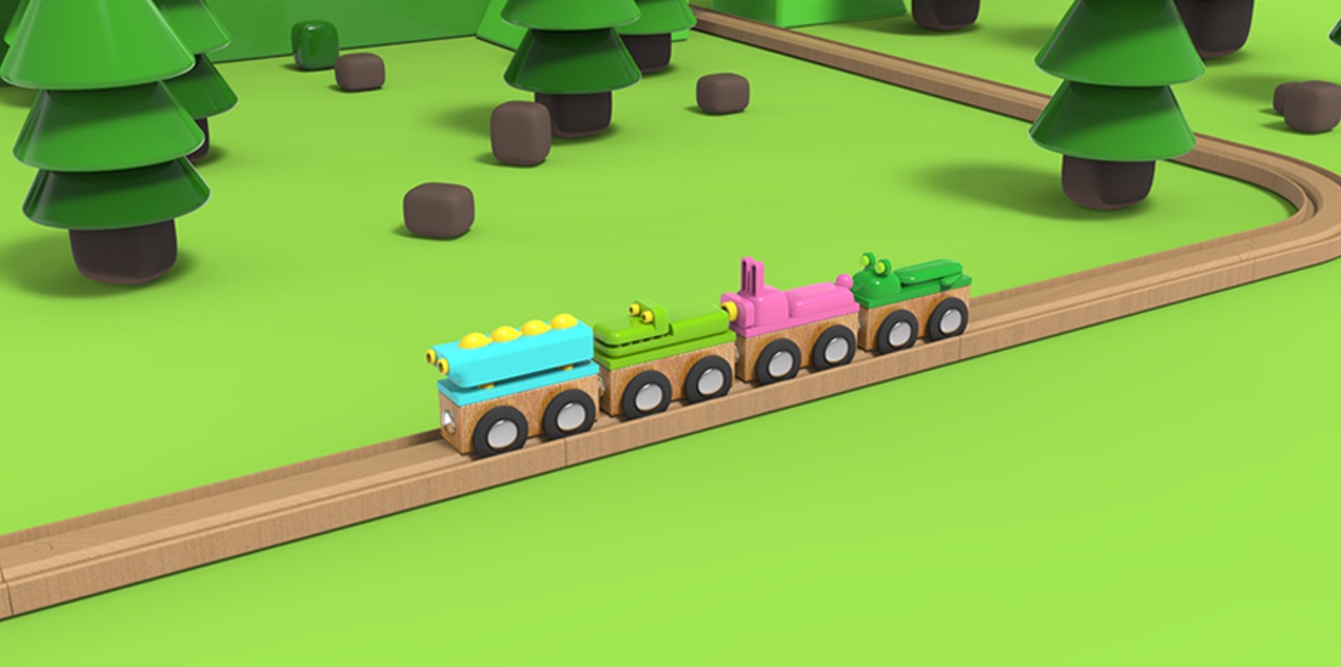 Children's train，Animal interest，