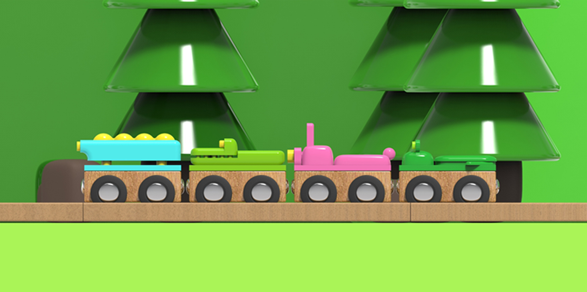 Children's train，Animal interest，