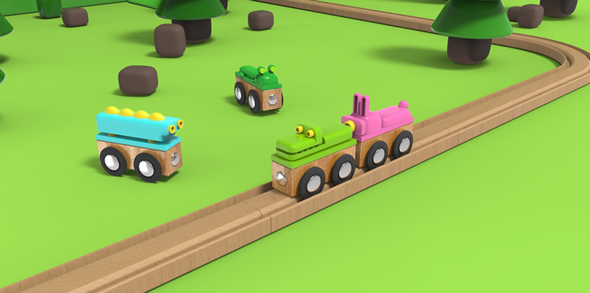 Children's train，Animal interest，