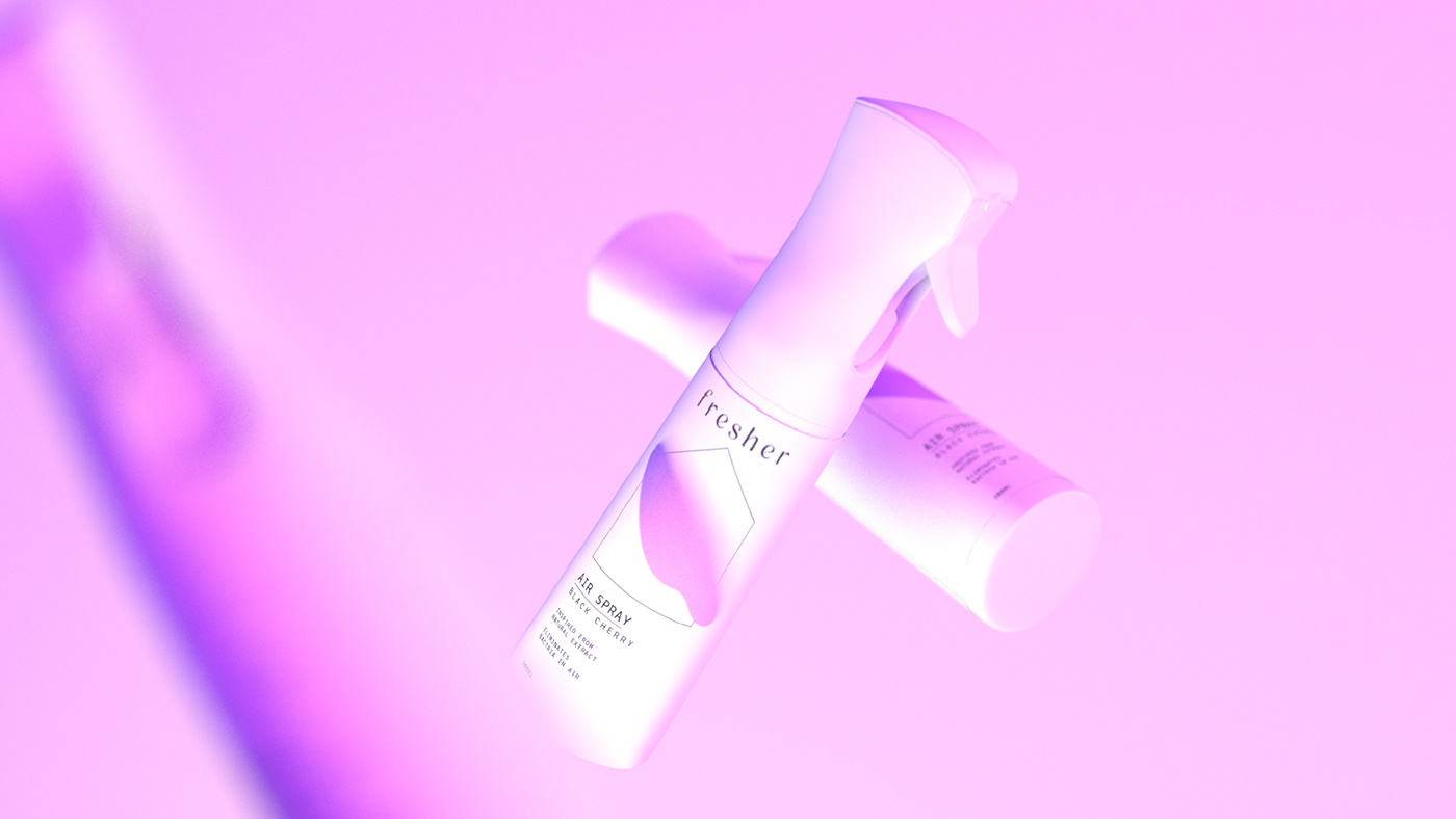 Fresher Air Spray，brand，packing design，illustration，