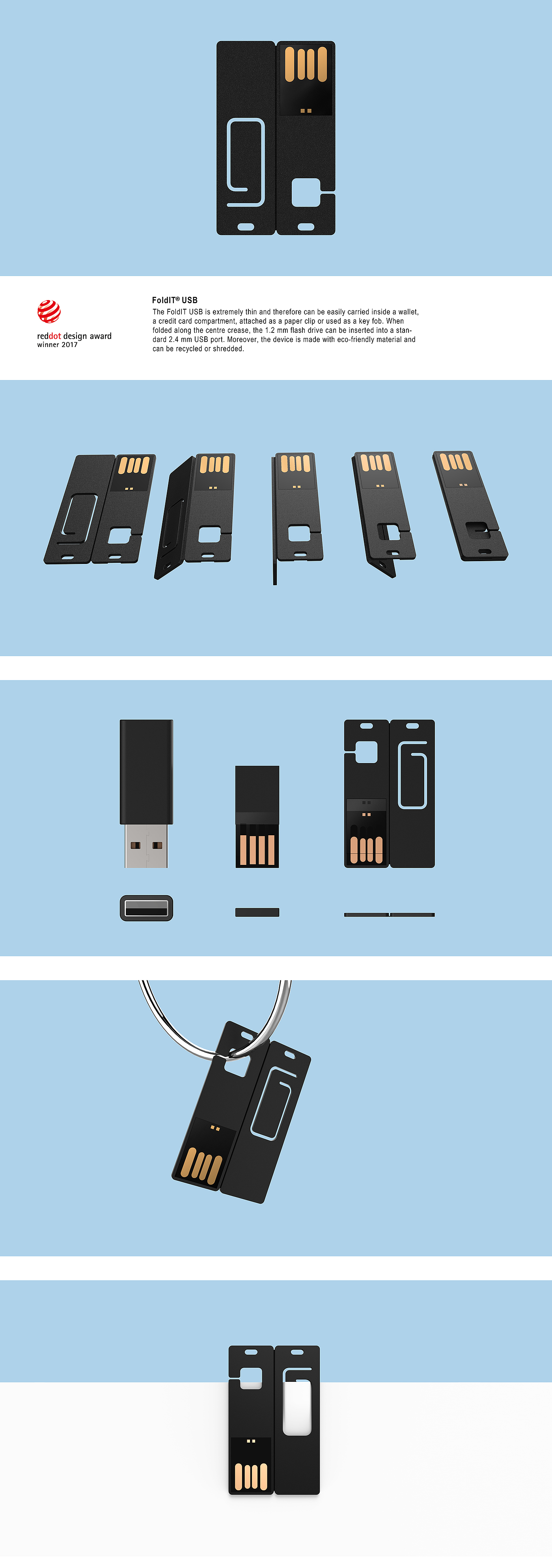 轻巧，便携，usb，u盘，可折叠，红点奖，