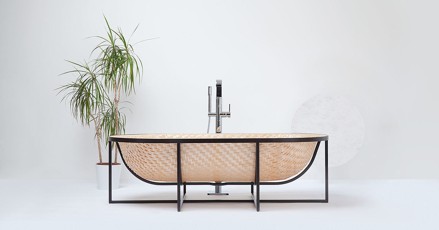 Bathtub design，Weaving art，Bamboo basket，