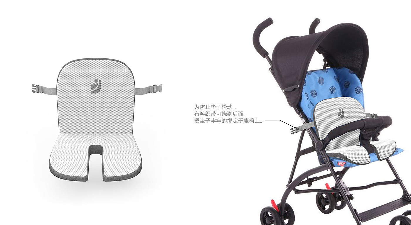 Cushion design of stroller，Ventilation pad design，