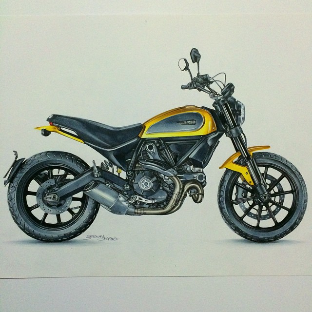 Hand drawn，design sketch，motorcycle，fine，