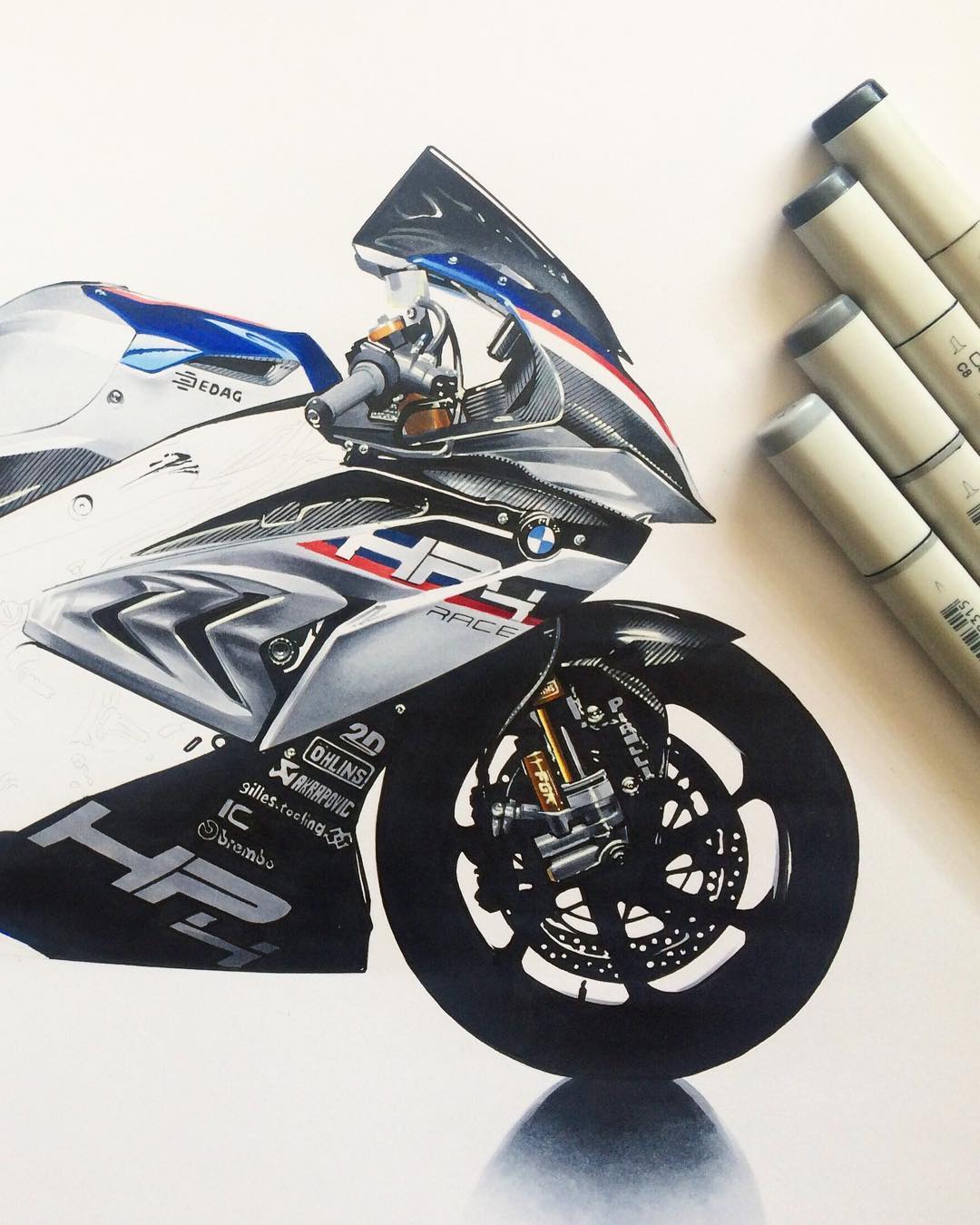 Hand drawn，design sketch，motorcycle，fine，