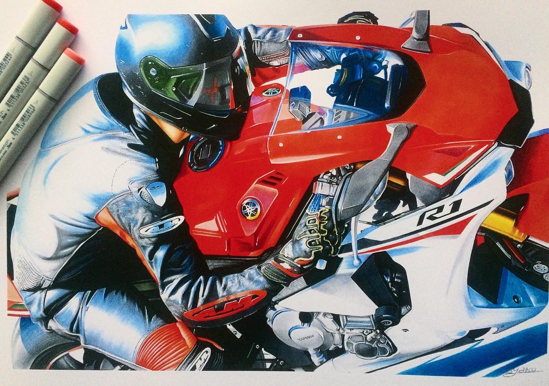 Hand drawn，design sketch，motorcycle，fine，