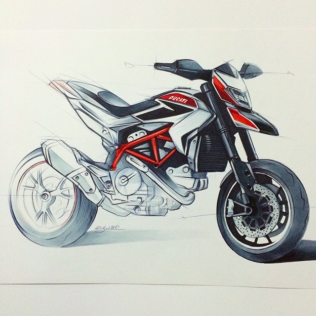 Hand drawn，design sketch，motorcycle，fine，