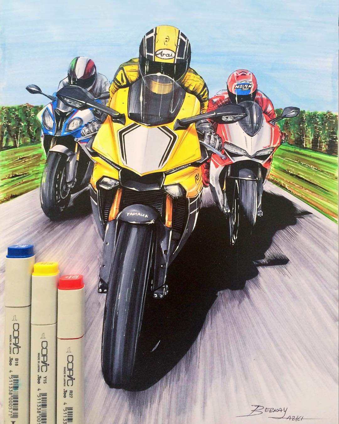 Hand drawn，design sketch，motorcycle，fine，