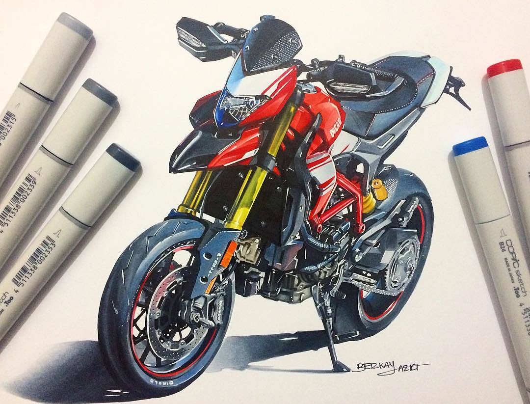 Hand drawn，design sketch，motorcycle，fine，