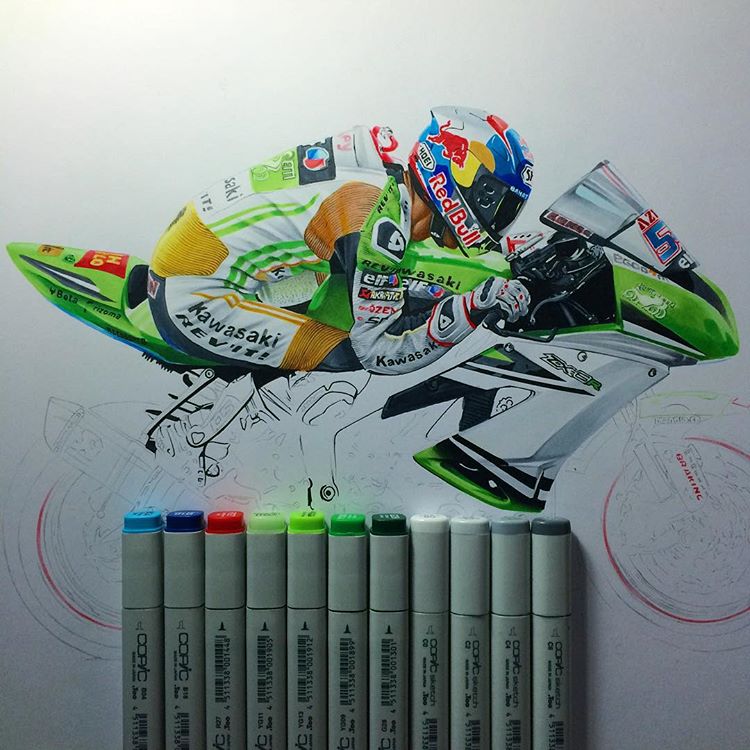 Hand drawn，design sketch，motorcycle，fine，