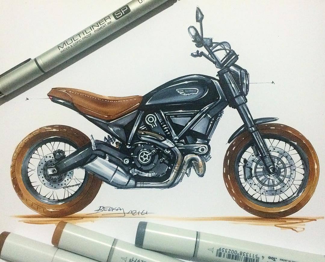 Hand drawn，design sketch，motorcycle，fine，