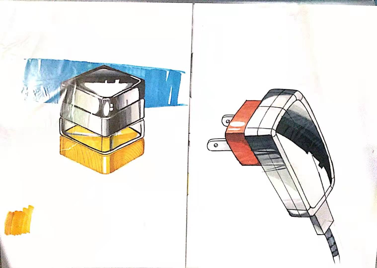 Renderings and hand drawing exercises，