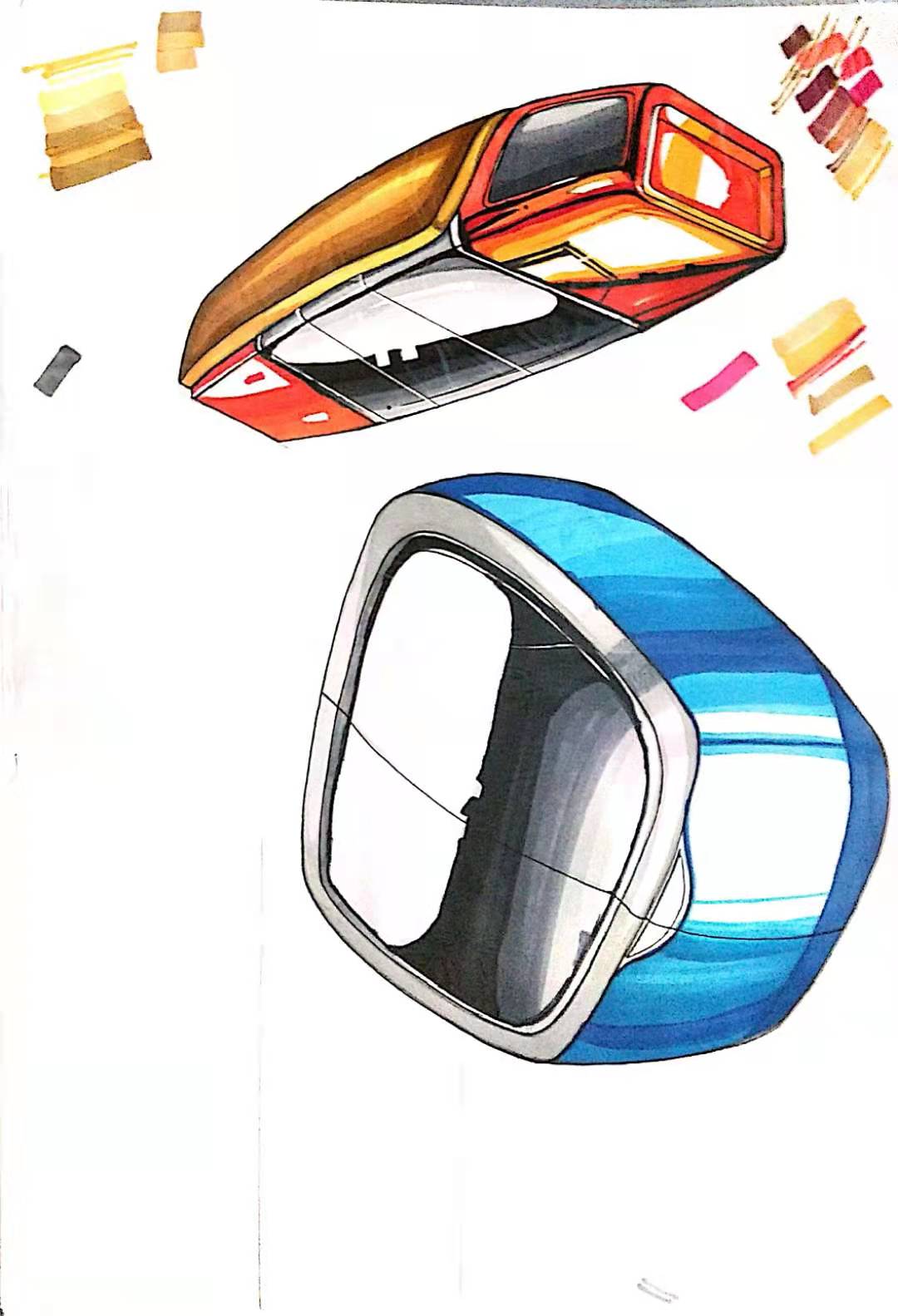 Renderings and hand drawing exercises，