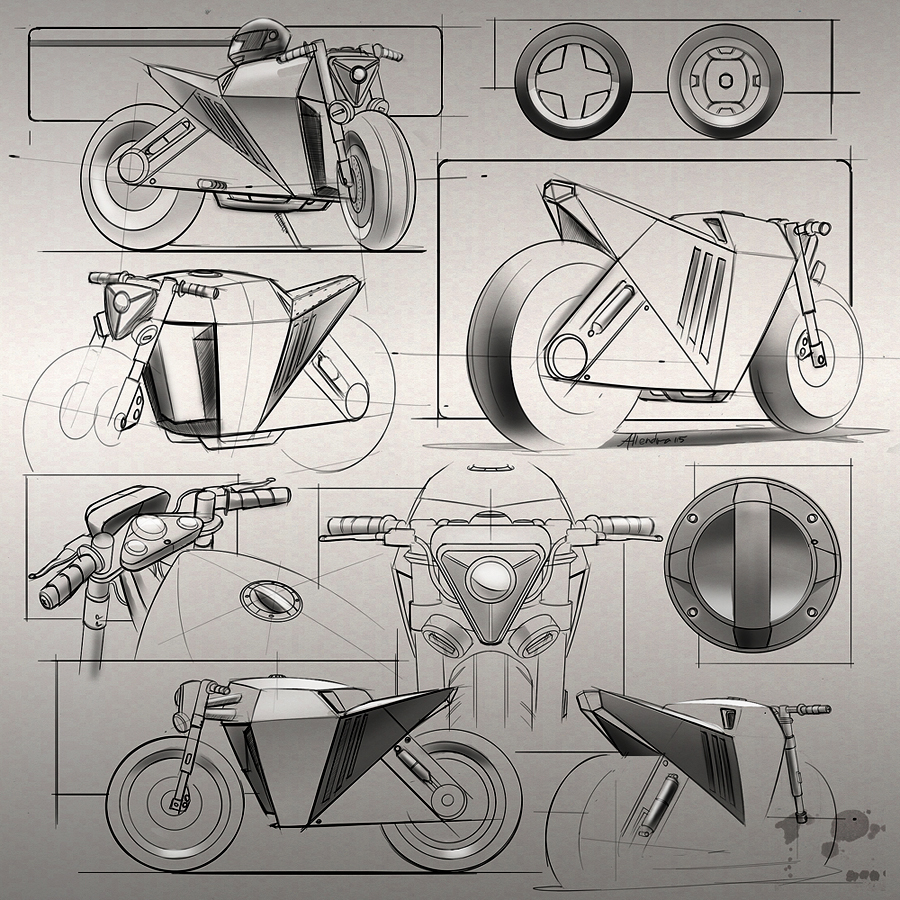 motorcycle，Cafe fighter，Concept map，