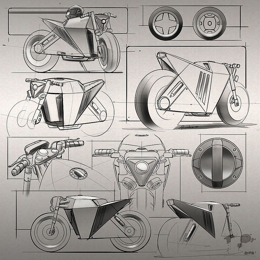 motorcycle，Cafe fighter，Concept map，