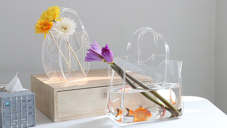 vase，Floral apparatus，flower arrangement，fish tank，Micro landscape，Transparent bag，
