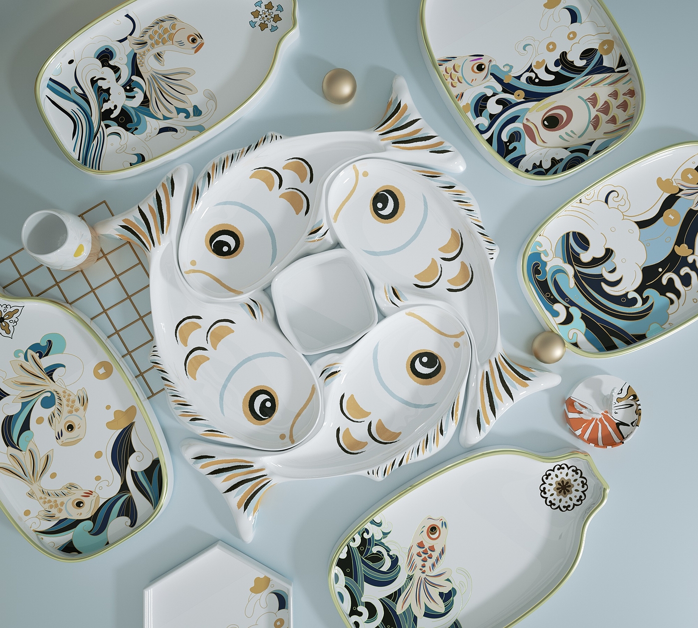 tableware，Cultural creation，Southern Fujian，Dripping beast，fish，