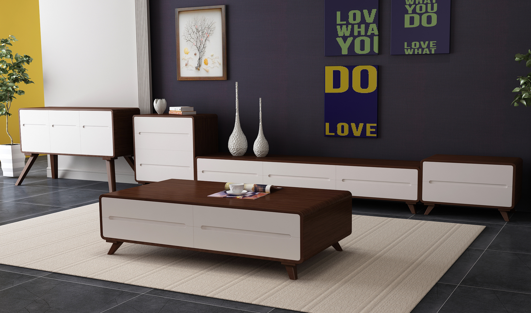 Nordic, furniture, design, tea table, TV cabinet，