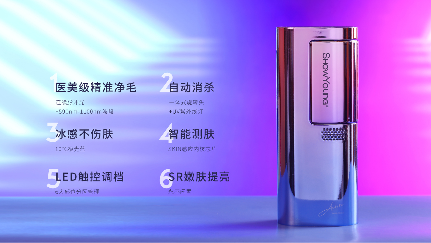 Design Zou industrial design，Beauty personal care，showyoung，Showyoung Aurora Epilator，