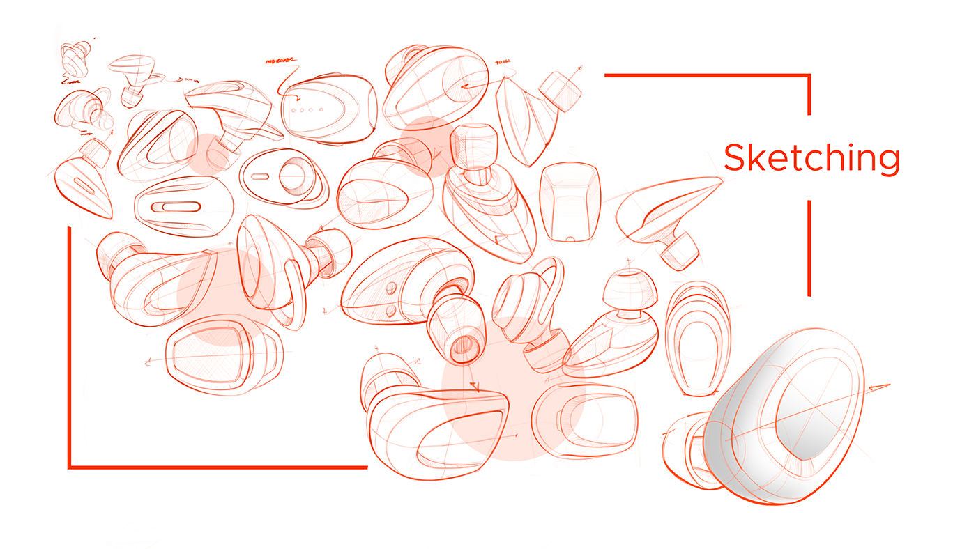 headset，Hand drawn，Render，sample reels，Wireless headset，