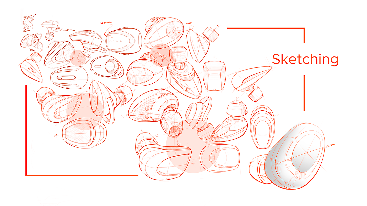 headset，Hand drawn，Render，sample reels，Wireless headset，