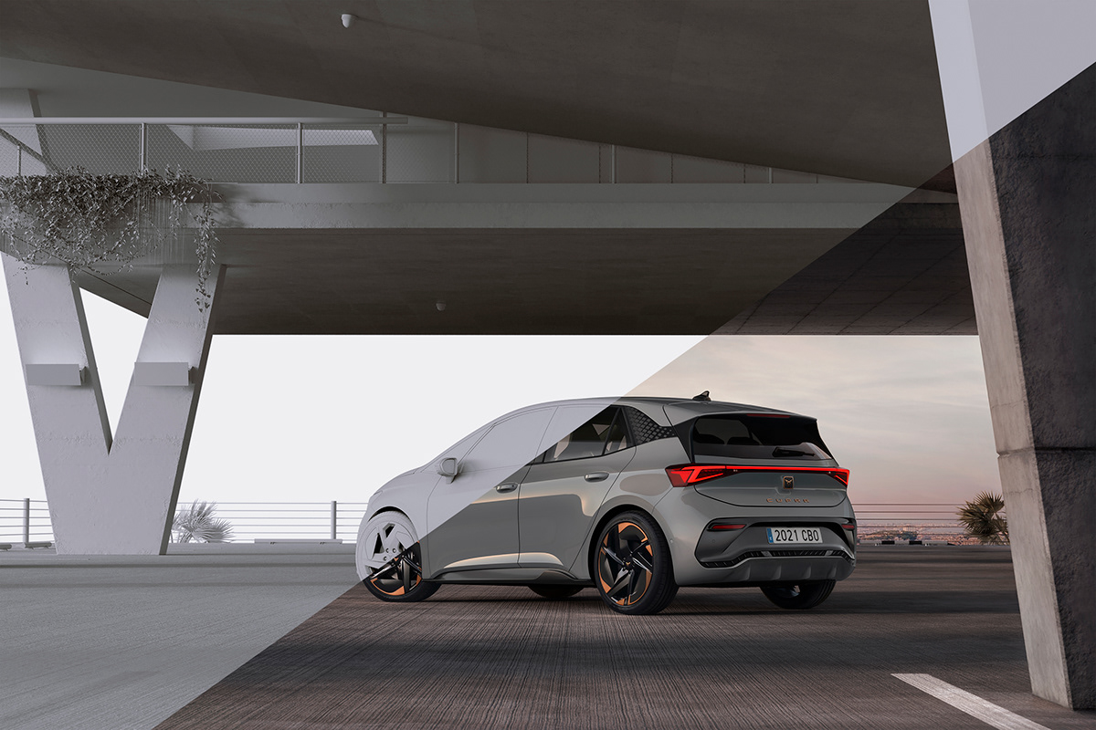 CUPRA Born，Automobile design，blue，