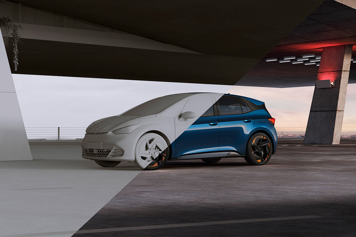 CUPRA Born，Automobile design，blue，