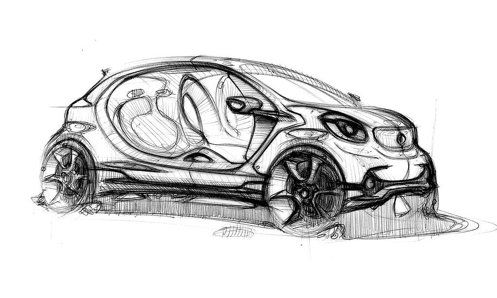 Smart Forjoy，Concept car，Hand drawing，full set，