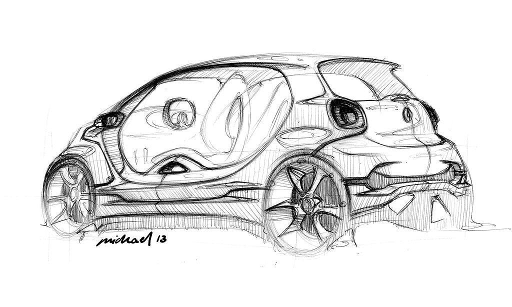 Smart Forjoy，Concept car，Hand drawing，full set，