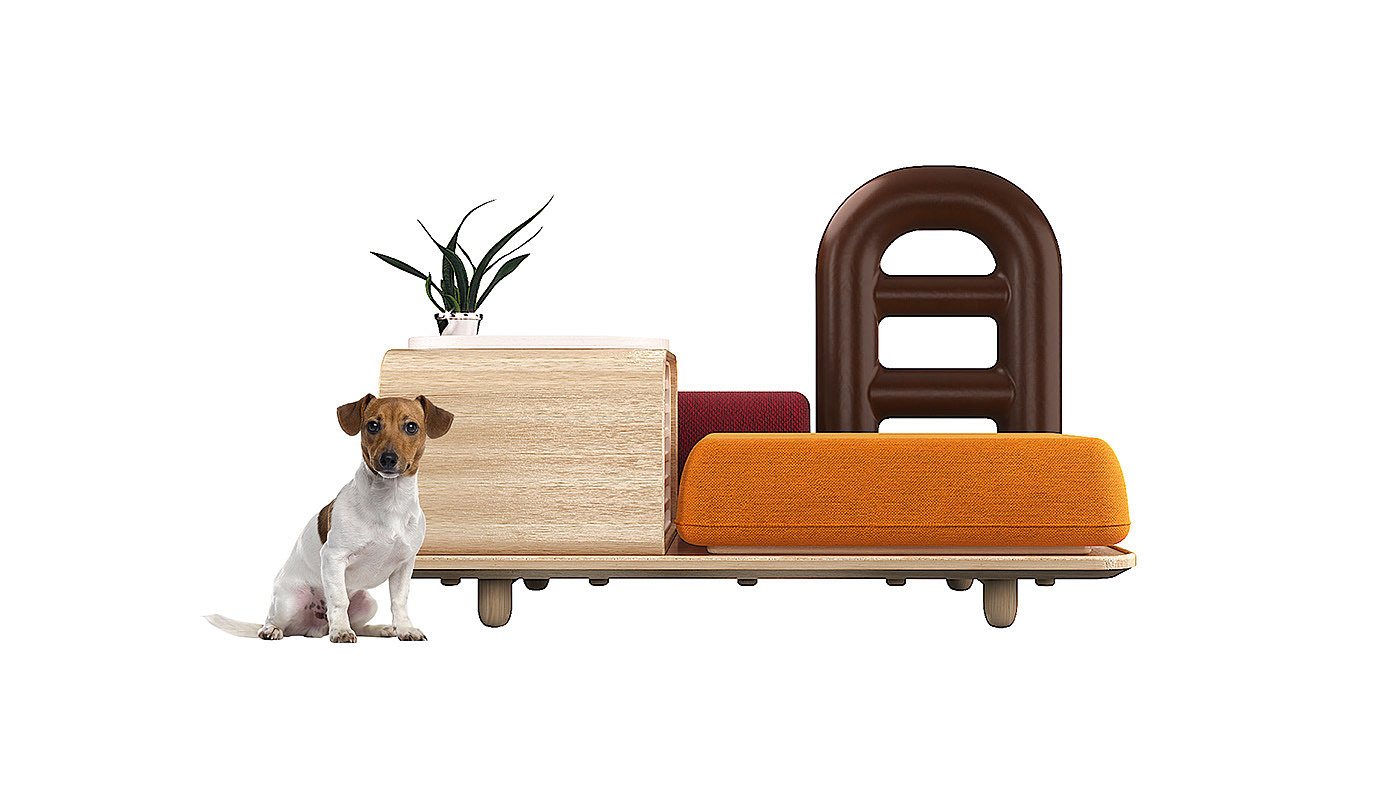 The dog & family，Multifunctional furniture，Modular design，