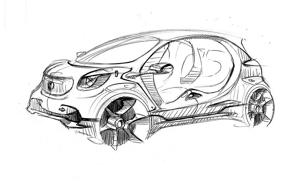 Smart Forjoy，Concept car，Hand drawing，full set，