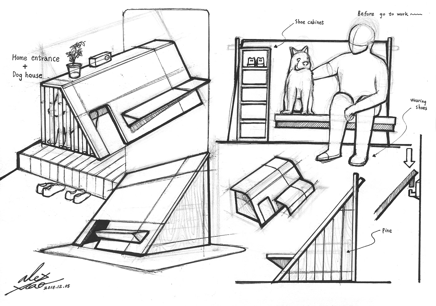The dog & family，Multifunctional furniture，Modular design，