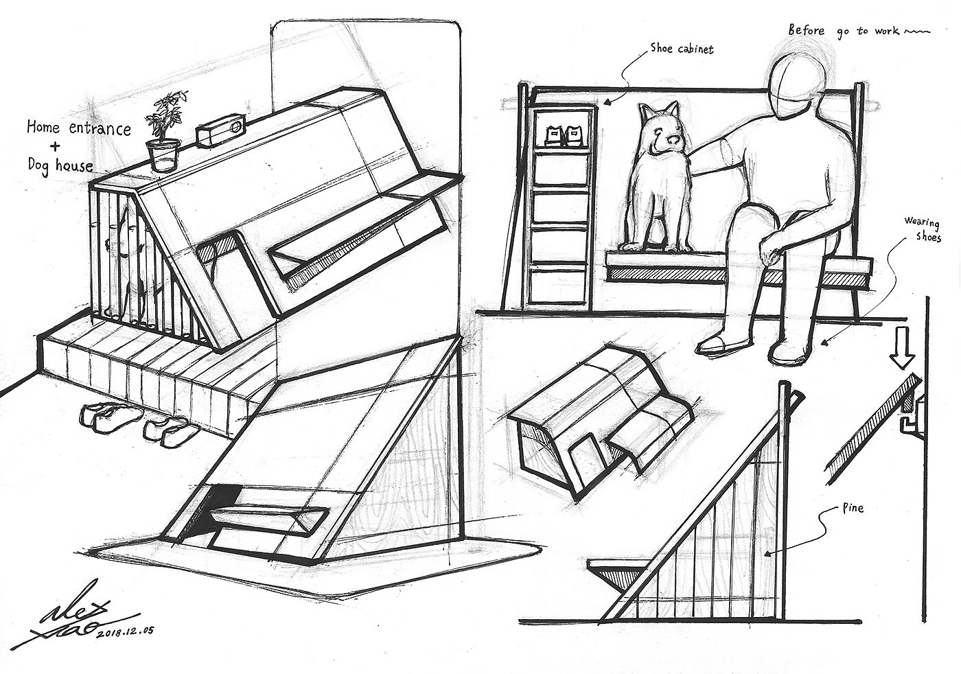 The dog & family，Multifunctional furniture，Modular design，