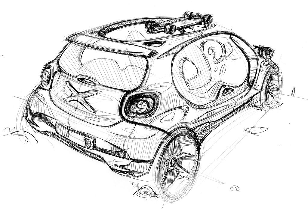 Smart Forjoy，Concept car，Hand drawing，full set，