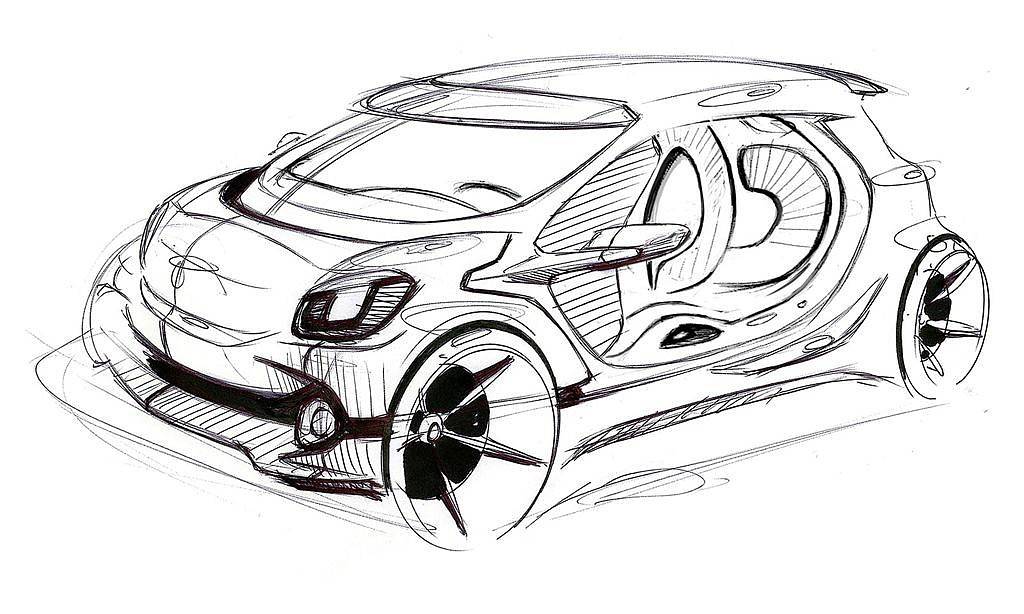 Smart Forjoy，Concept car，Hand drawing，full set，