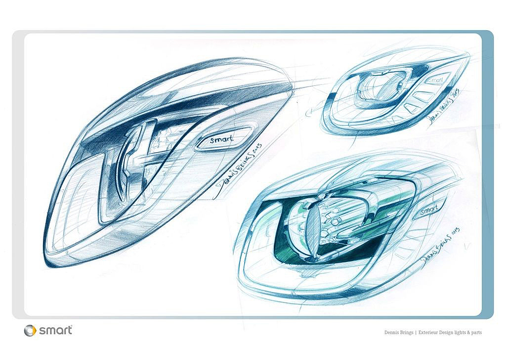 Smart Forjoy，Concept car，Hand drawing，full set，