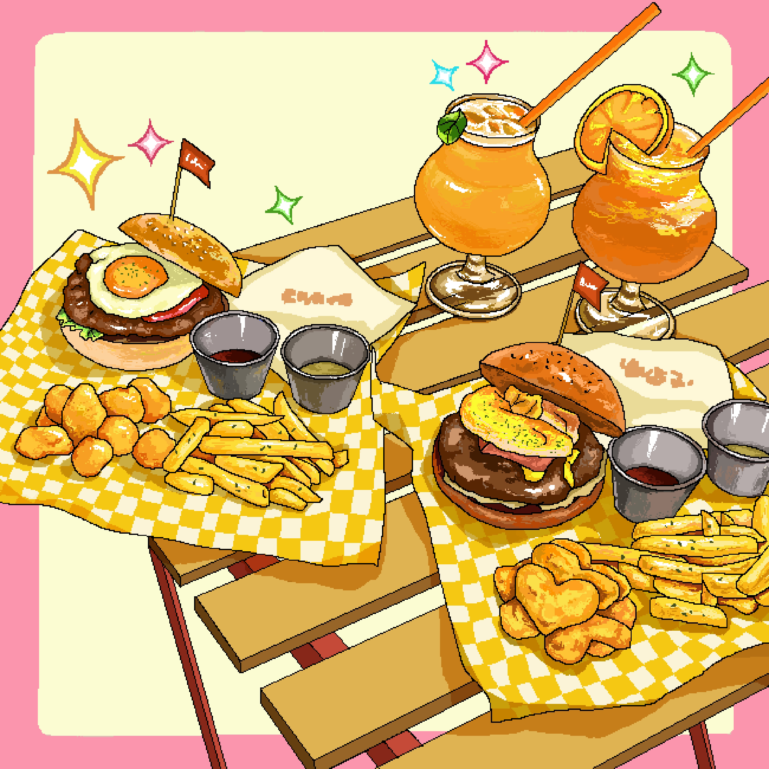 Pixel wind，delicious food，