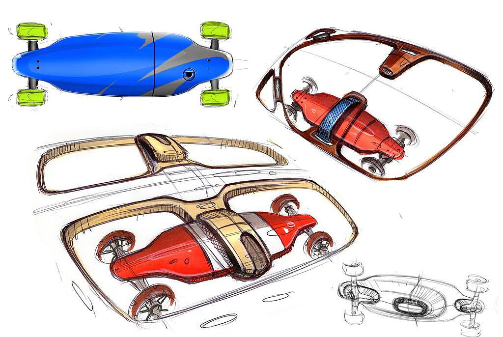 Smart Forjoy，Concept car，Hand drawing，full set，