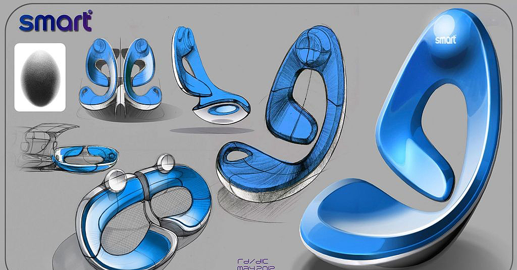 Smart Forjoy，Concept car，Hand drawing，full set，