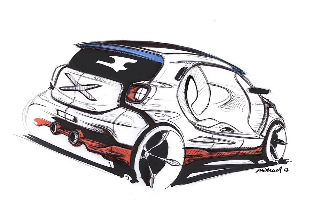 Smart Forjoy，Concept car，Hand drawing，full set，