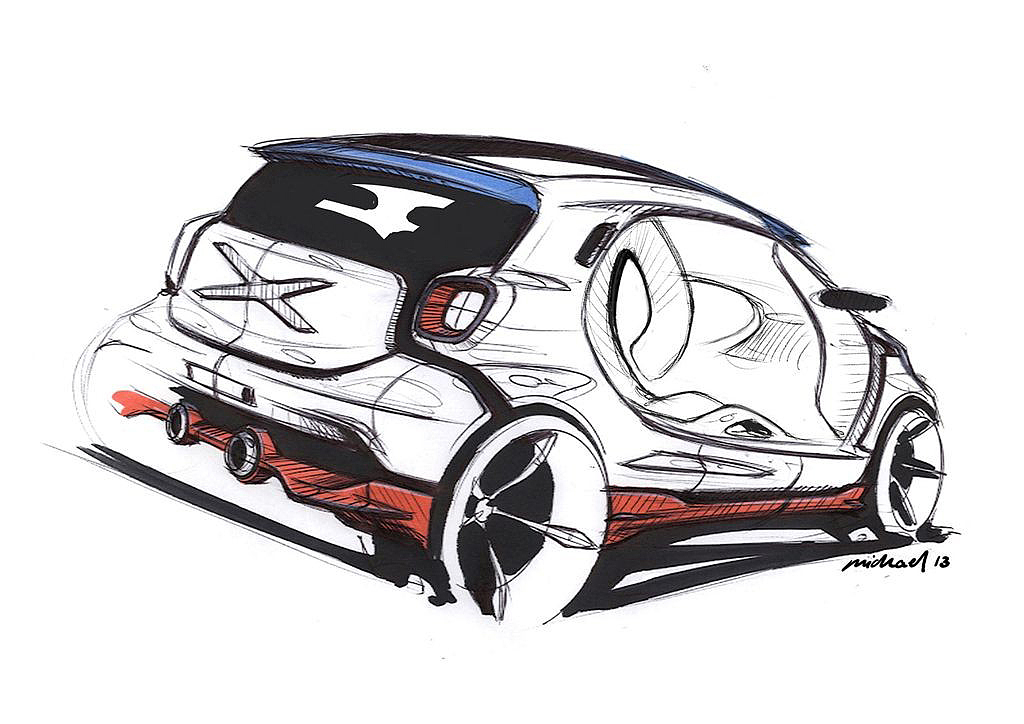 Smart Forjoy，Concept car，Hand drawing，full set，