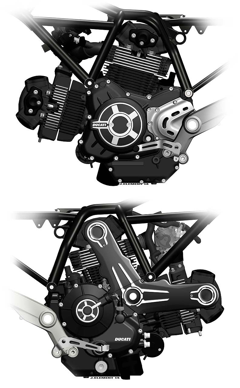 Ducati，Scramble，motorcycle，Hand drawn，