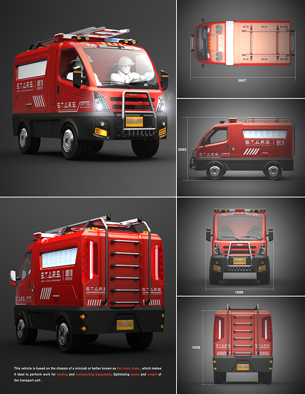 vehicle，vehicle，rescue，industrial design，